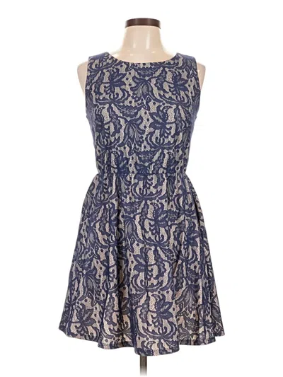 Pre-owned Three Pink Hearts Cocktail Dress In Blue