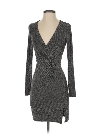 Pre-owned Three Pink Hearts Cocktail Dress In Gray