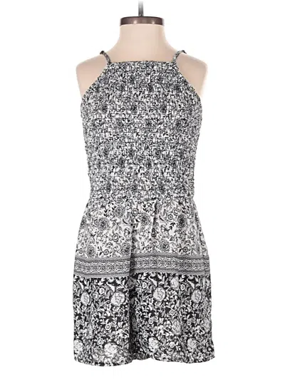 Pre-owned Three Pink Hearts Romper In Gray