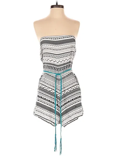 Pre-owned Three Pink Hearts Romper In Teal