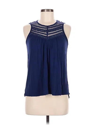 Pre-owned Three Pink Hearts Sleeveless Blouse In Blue