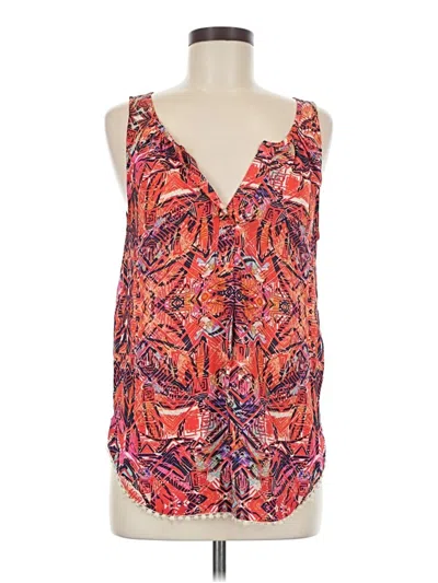 Pre-owned Three Pink Hearts Sleeveless Blouse In Orange