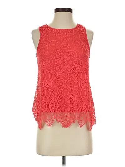 Pre-owned Three Pink Hearts Sleeveless Blouse In Red