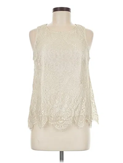 Pre-owned Three Pink Hearts Sleeveless Blouse In White