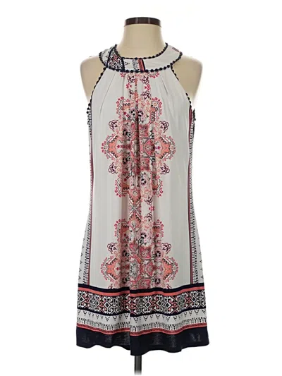 Pre-owned Three Pink Hearts Sleeveless Blouse In White