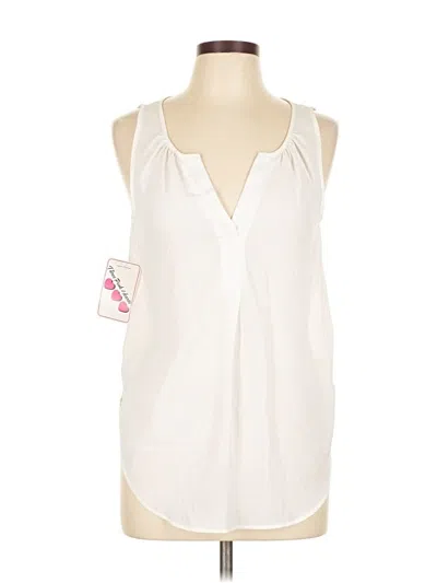 Pre-owned Three Pink Hearts Sleeveless T-shirt In White