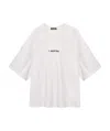 Three Quarters Logo T-shirt With Round Neck Profile In White