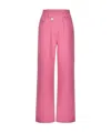 Three Quarters Wide-legged Casual Pants In Pink