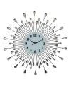 Three Star Droplet Wall Clock In Silver