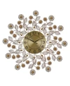 Three Star Flowers Wall Clock In Gold