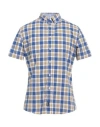 Three Stroke Man Shirt Blue Size Xl Cotton