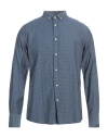 Three Stroke Man Shirt Slate Blue Size M Cotton, Elastane In Blue
