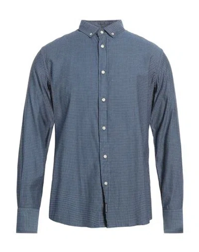 Three Stroke Man Shirt Slate Blue Size M Cotton, Elastane