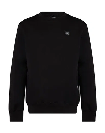 Three Stroke Man Sweatshirt Black Size Xl Cotton, Polyester