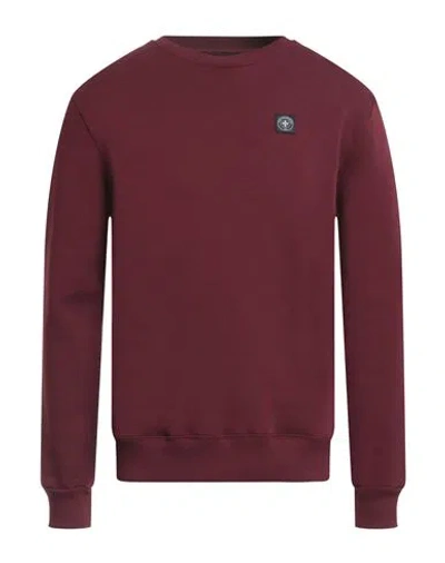 Three Stroke Man Sweatshirt Burgundy Size Xxl Cotton, Polyester In Red