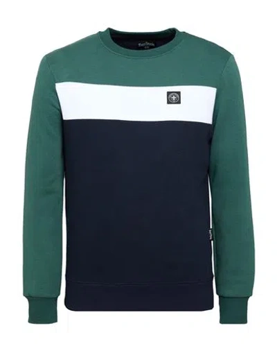 Three Stroke Man Sweatshirt Dark Green Size S Cotton, Polyester