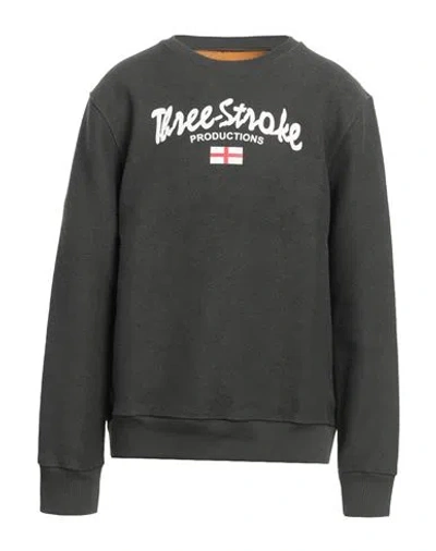 Three Stroke Man Sweatshirt Dark Green Size Xxl Cotton