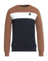 Three Stroke Man Sweatshirt Khaki Size M Cotton, Polyester In Beige