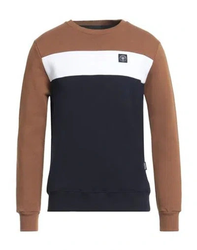 Three Stroke Man Sweatshirt Khaki Size M Cotton, Polyester In Brown