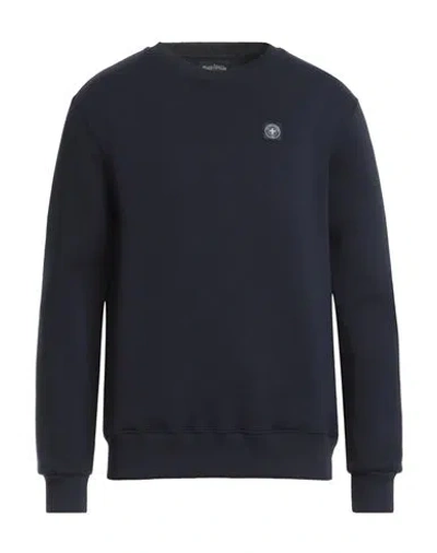 Three Stroke Man Sweatshirt Midnight Blue Size L Cotton, Polyester