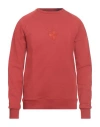 Three Stroke Man Sweatshirt Rust Size L Cotton