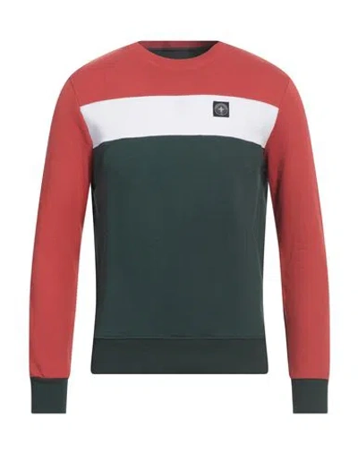 Three Stroke Man Sweatshirt Rust Size S Cotton In Red