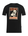 Three Stroke Man T-shirt Black Size Xxl Cotton