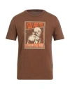 Three Stroke Man T-shirt Brown Size Xl Cotton