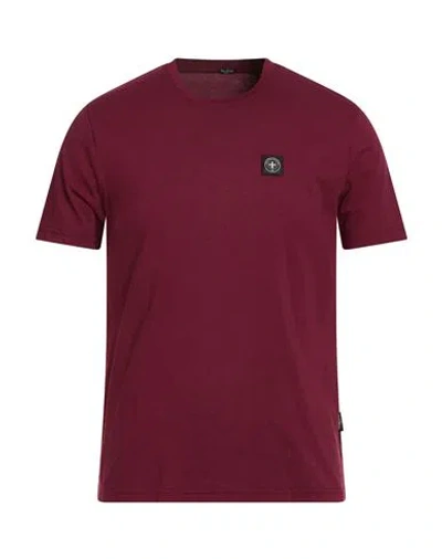 Three Stroke Man T-shirt Burgundy Size L Cotton In Multi