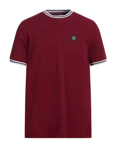 Three Stroke Man T-shirt Burgundy Size Xxl Cotton In Red