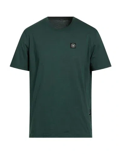 Three Stroke Man T-shirt Dark Green Size Xl Cotton In Black