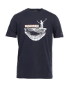 Three Stroke Man T-shirt Midnight Blue Size L Cotton