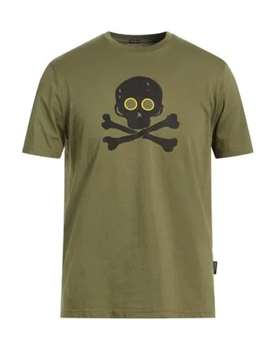 Three Stroke Man T-shirt Military Green Size L Cotton
