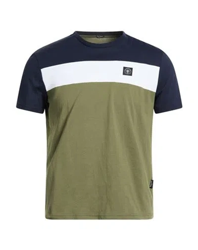 Three Stroke Man T-shirt Military Green Size Xl Cotton