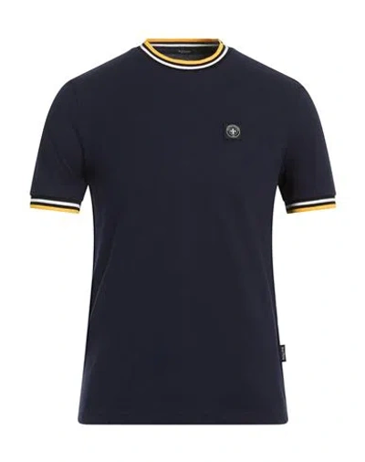 Three Stroke Man T-shirt Navy Size Xxl Cotton In Blue