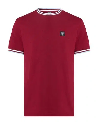 Three Stroke Man T-shirt Burgundy Size Xl Cotton In Red