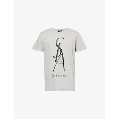 Thrifty Towel Mens Multi Pre-loved Ysl Parody Cotton-jersey T-shirt