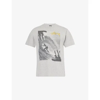 Thrifty Towel Mens Multi-coloured Pre-loved Stüssy Graphic-print Cotton T-shirt