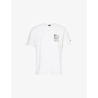 Thrifty Towel Mens White Pre-loved Stüssy Graphic-print Cotton T-shirt