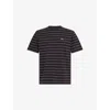 Thrifty Towel Mens Multi-coloured Pre-loved Stüssy Striped Cotton T-shirt In Multi