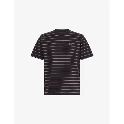 Thrifty Towel Mens Multi-coloured Pre-loved Stüssy Striped Cotton T-shirt