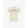 Thrifty Towel Mens Taupe Pre-loved Stüssy Thrased Graphic-print T-shirt