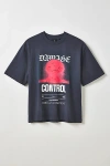 Thrills Damage Control Graphic Cropped Tee In Dark Grey, Men's At Urban Outfitters In Gray