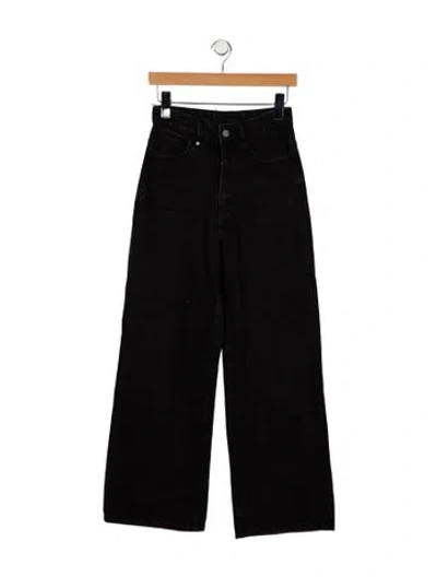 Pre-owned Thrills High-rise Wide Leg Jeans In Black