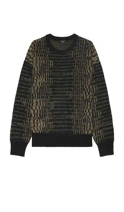 Thrills Kitsch Crewneck Knit Sweater In Olive