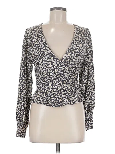 Pre-owned Thrills Long Sleeve Blouse In Gray