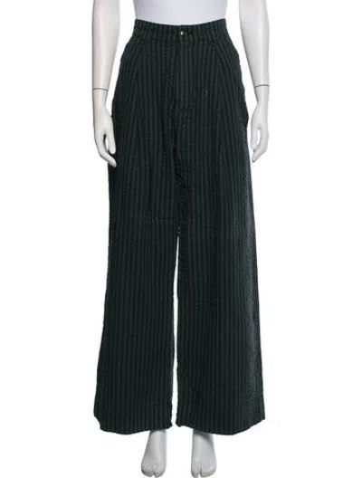 Pre-owned Thrills Striped Wide Leg Pants In Green