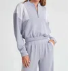 Thrive Societe Blocked Half Zip Pullover In Iris Purple In Multi
