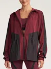 Thrive Societe Color Block Jacket In Maroon/black In Multi
