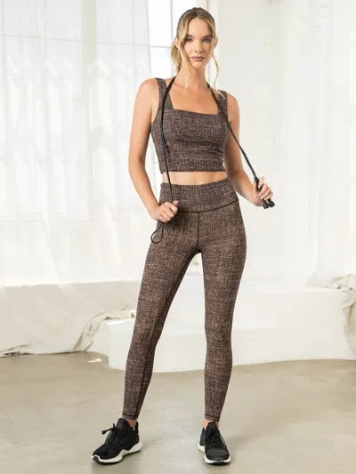 Thrive Societe Endure 7/8 Printed Leggings In Tech Tweed In Gray